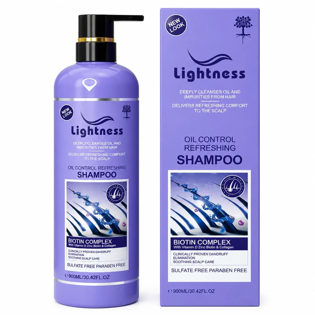 Lightness - شامپو کنترل کننده چربی لایتنس مدل Oil Control حجم 900 میلی لیتر