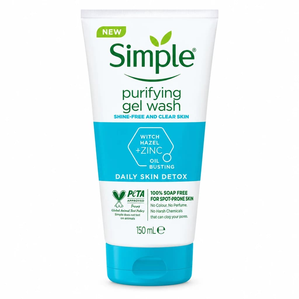 simple - ژل شستشوی صورت سیمپل مناسب پوست چرب مدل Daily Skin Detox Purifying