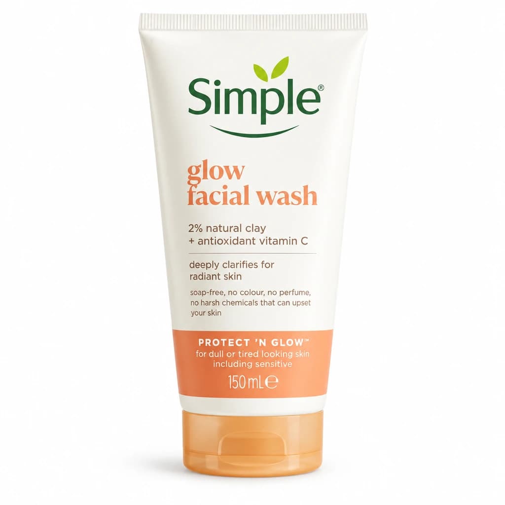 simple - ژل شستشو صورت سیمپل مدل Glow حاوی ویتامین C