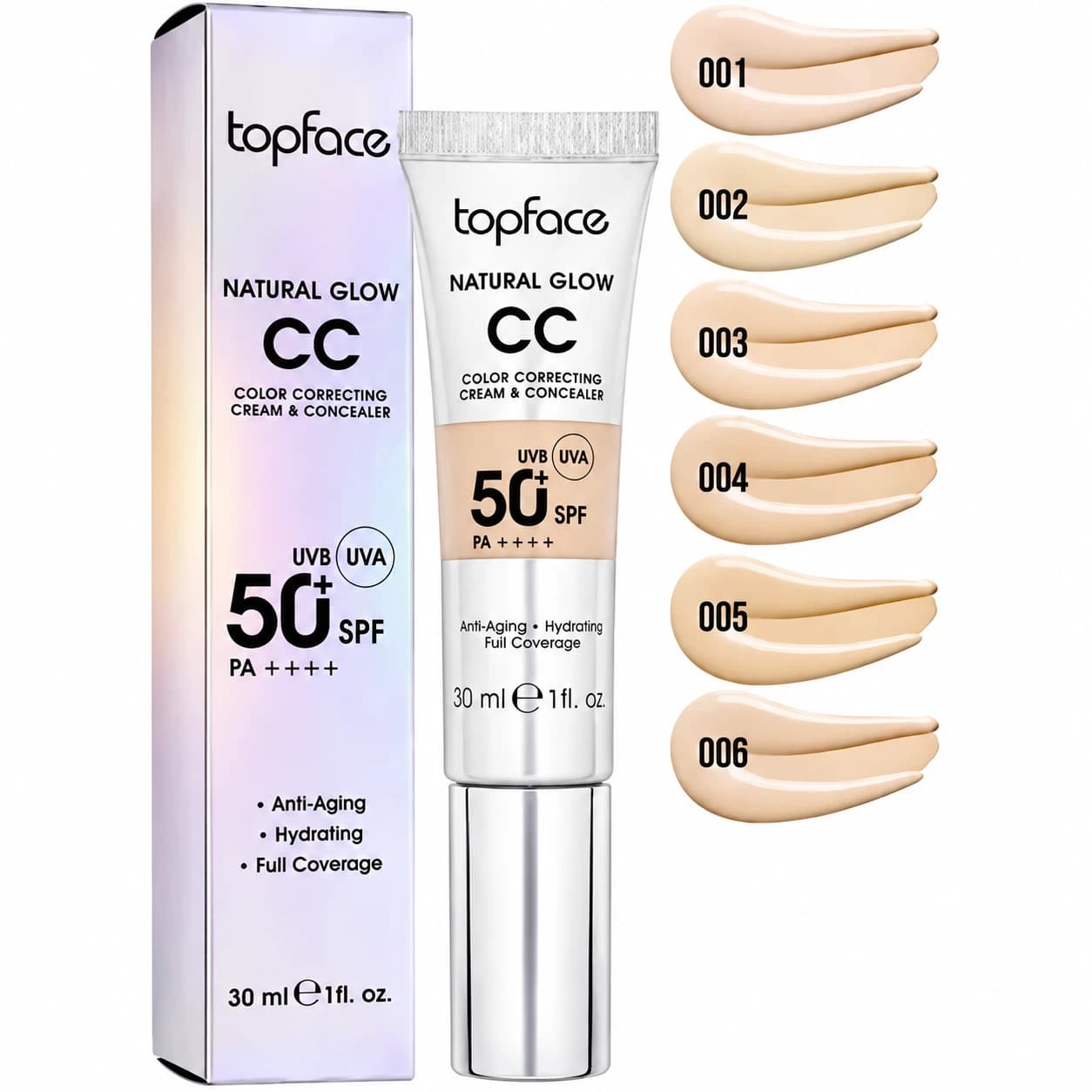 TOPFACE - سی سی کرم و کانسیلر نچرال گلو تاپ فیس