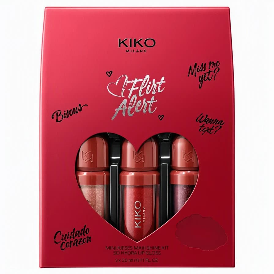 KIKO - پک ۳ عددی مینی لیپ گلاس کیکو میلانو مدل Flirt Alert Mini Kisses Maxi Shine Kit
