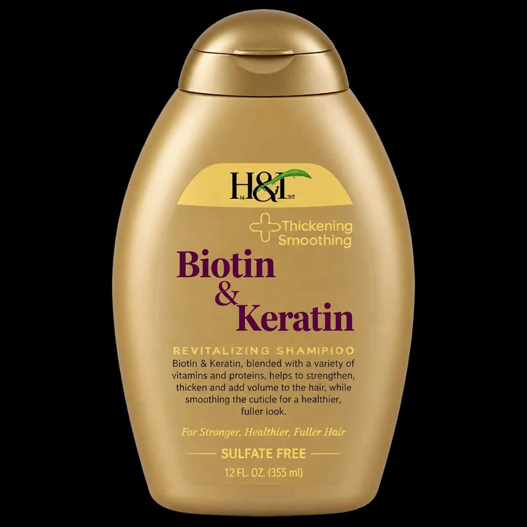 H&T - شامپو صاف کننده و ضخیم کننده ساقه مو اچ اند تی حاوی بیوتین و کراتین مناسب موی خشک و آسیب دیده حجم 385 میلی لیتر