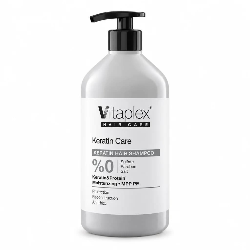 Vitaplex - شامپو کراتین ویتاپلکس فاقد سولفات مناسب مو کراتین شده حجم 500 میلی لیتر